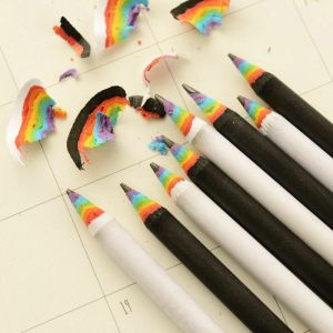 Studify - כל מה שסטודנט צריך כלי כתיבה ומחקים NEW Rainbow Colored Pencil Drawing Painting Pencils Student Kids Stationery 2Pcs