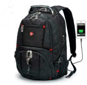 Studify - כל מה שסטודנט צריך תיקים Waterproof Swiss Travel Backpack Men 17"Laptop multifunction Outdoor School Bag