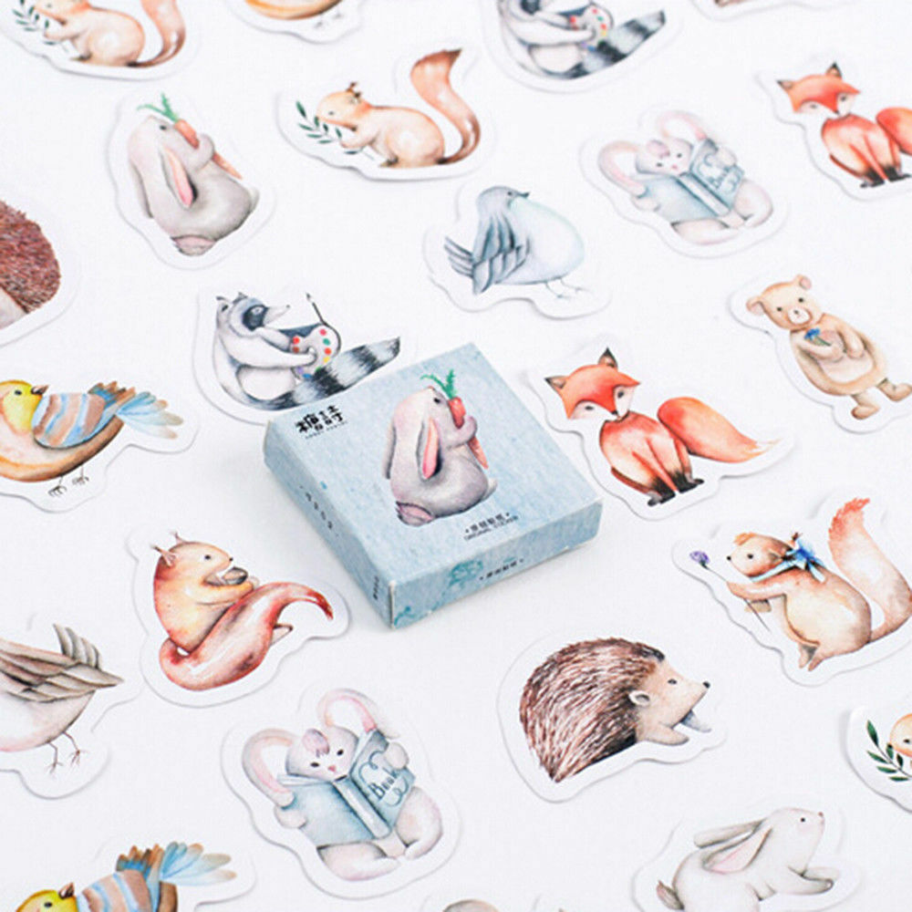 Studify - כל מה שסטודנט צריך מדבקות 45pcs/Pack Phone Decor Paper Sticker Cute Forest Animals Stickers Diary Label