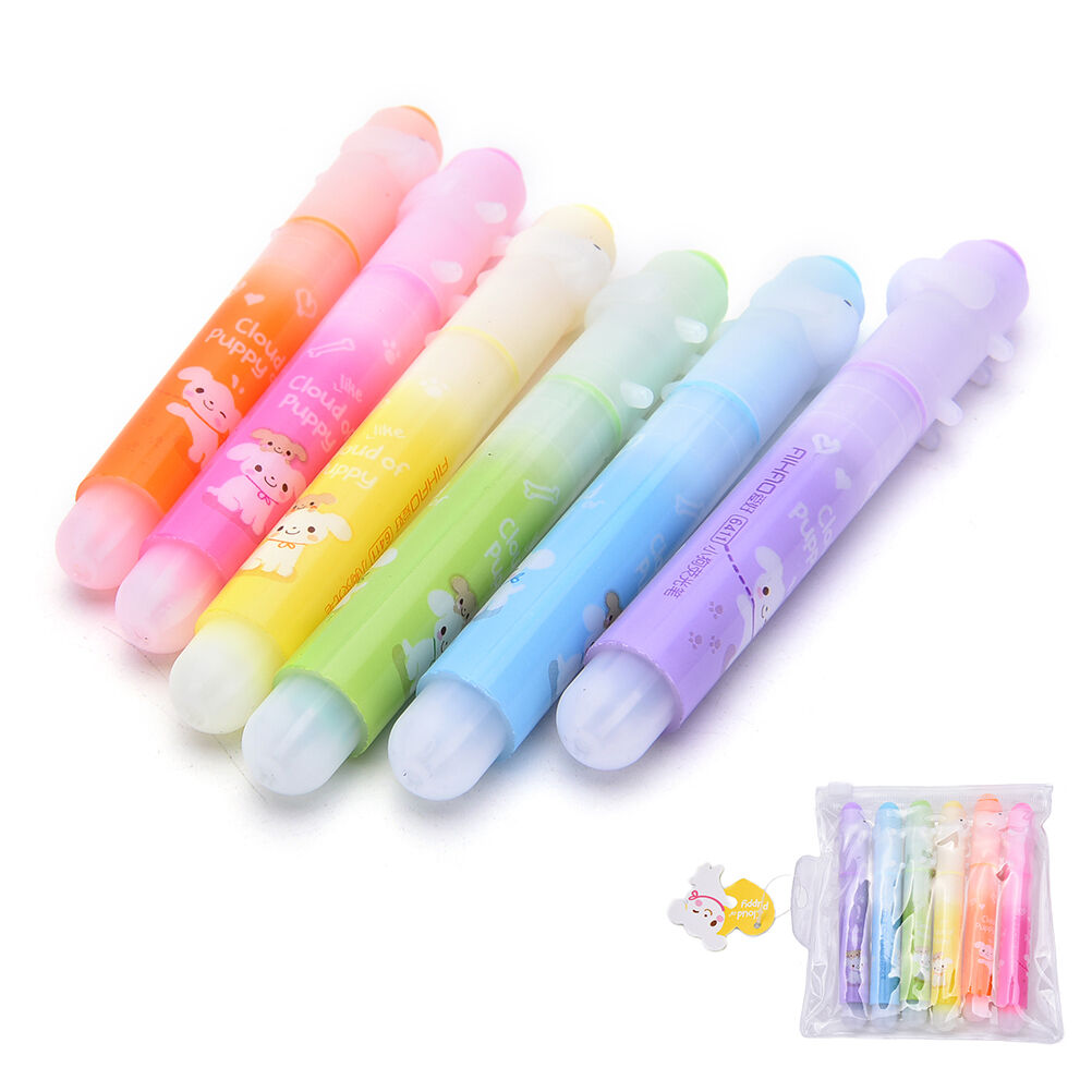 Studify - כל מה שסטודנט צריך כלי כתיבה ומחקים 6Pcs Cute Dog Mini Marker Pens Fluorescent Highlighter Pens School Supplies CYN
